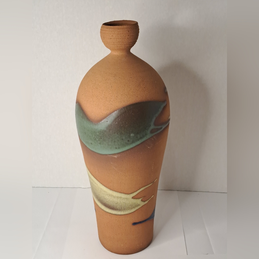Rodolfo Drip Glaze Pottery Jar / Vase, signed Rodolfo for Alfadom.